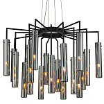 Люстра со стеклянными цилиндрическими плафонами Luminous Cylinders Smoky варинант исполнения - 3 | Loft Concept в Перми