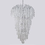 Люстра с прозрачными и белыми подвесками в виде лепестков FAIRYTREE Light варинант исполнения - 1 | Loft Concept в Перми