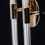 Бра с круглым основанием золотого цвета и двумя вертикальными плафонами Hex Scaffold варинант исполнения - 5 | Loft Concept в Перми