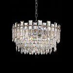 Круглая люстра с хрустальными подвесками на серебряном каркасе Gorgeous Crystal Light варинант исполнения - 1 | Loft Concept в Перми