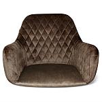 Барный стул со спинкой и подлокотниками на 4-х черных ножках Douglas Rhombus Коричневый Велюр варинант исполнения - 3 | Loft Concept в Перми