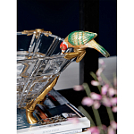 Чаша из прозрачного стекла на бронзовых ножках с фигурками попугаев Eden Garden варинант исполнения - 3 | Loft Concept в Перми