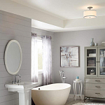 Потолочный светильник с цилиндрическим плафоомн из опалового матового стекла с металлическим обручем Feiss варинант исполнения - 5 | Loft Concept в Перми