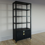 Стеллаж со стеклянными полками Elsa Dreams Black варинант исполнения - 1 | Loft Concept в Перми