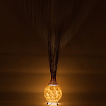 Торшер из перламутра на металлическом каркасе Indonesian Comet варинант исполнения - 4 | Loft Concept в Перми