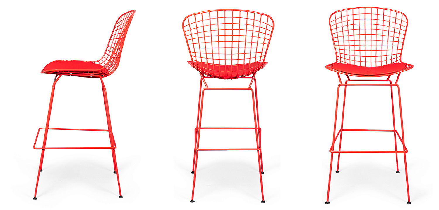 Барный стул Bertoia Barstool Red Барный стул Bertoia Barstool Red - Loft-Concept в Перми