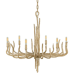 Люстра дизайнерская золотого цвета с 6-ю лампами на изогнутых рожках с текстурной поверхностью Hinkley варинант исполнения - 1 | Loft Concept в Перми