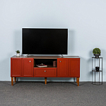 ТВ-тумба красная из массива бука с 2-мя дверками и ящиком Wenge Light варинант исполнения - 7 | Loft Concept в Перми