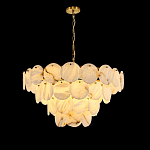 Люстра подвесная четырехъярусная с подвесками в форме дисков Cryptocrystalline Stone варинант исполнения - 1 | Loft Concept в Перми