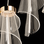 Люстра каскадная с 10-ю прозрачными плафонами Wave Line варинант исполнения - 8 | Loft Concept в Перми