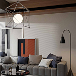 Торшер с изогнутым корпусом на бетонном основании Black Portland варинант исполнения - 4 | Loft Concept в Перми