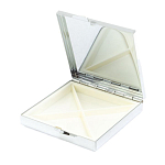 Таблетница карманная квадратная с 4-мя отделениями с зеркалом и накладкой из натурального камня Тигровый глаз Silver Stone Pillboxes варинант исполнения - 3 | Loft Concept в Перми