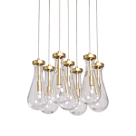 Люстра с 7-ю прозрачными плафонами из стекла в форме капли Lucid Rain  варинант исполнения - 1 | Loft Concept в Перми