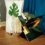 Дизайнерский журнальный стол фигурный золотого цвета Ufuri варинант исполнения - 3 | Loft Concept в Перми