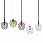 Подвесной светильник каскадный с 5-ю фактурными стеклянными плафонами Cascade with Relief Lampshades варинант исполнения - 2 | Loft Concept в Перми