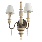 Бра с двумя конусовидными белыми тканевыми абажурами Terrain варинант исполнения - 3 | Loft Concept в Перми