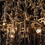 Подвесная люстра в виде ветвей деревьев золотого цвета с прозрачными подвесками-каплями 8 и 14 ламп Droplet Chandelier варинант исполнения - 7 | Loft Concept в Перми