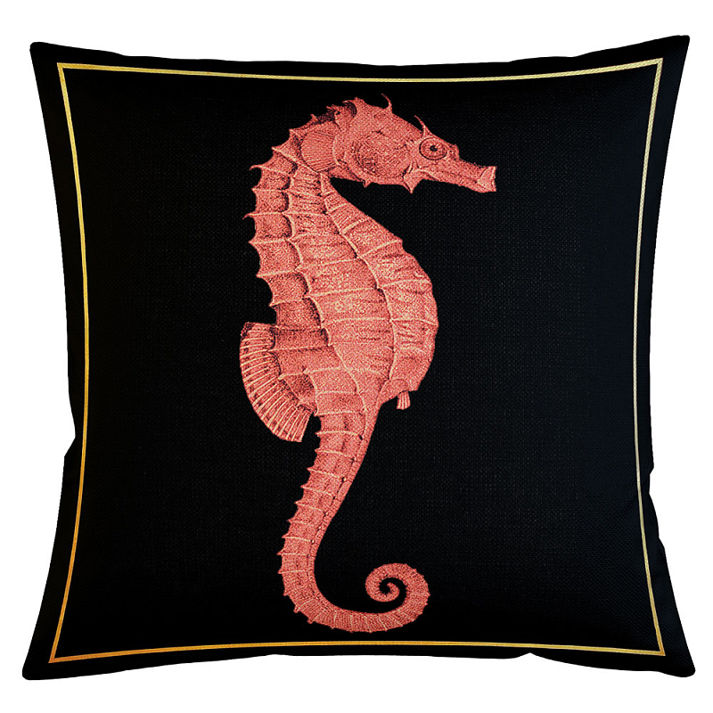 Декоративная подушка Red Seahorse Бежевый Черный Декоративная подушка Red Seahorse Бежевый Черный в Перми | Loft Concept