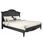 Кровать черная из массива бука с основанием и жестким изголовьем Black Provence варинант исполнения - 1 | Loft Concept в Перми