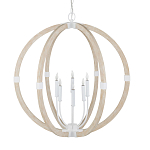 Подвесной светильник из дерева в форме сферы Eco Light варинант исполнения - 3 | Loft Concept в Перми