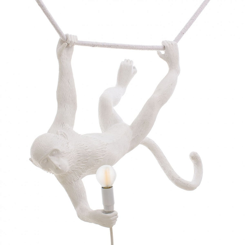 Подвесной светильник Seletti The Monkey Lamp Swing White Белый Подвесной светильник Seletti The Monkey Lamp Swing White Белый в Перми | Loft Concept