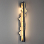 Бра вертикальное черного цвета с золотыми кругами и квадратами Gravyura варинант исполнения - 5 | Loft Concept в Перми