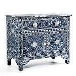 Комод инкрустация костью ORIENTAL Indian синий орнамент варинант исполнения - 2 | Loft Concept в Перми