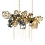 Люстра подвесная с 22-мя гранёными стеклянными плафонами с вертикальными подвесками Gilded Mirage  варинант исполнения - 1 | Loft Concept в Перми