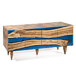 Стильный Буфет лофт 4 двери Cabinet Crimson River фасад эпоксидная смола  варинант исполнения - 2 | Loft Concept в Перми