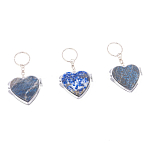 Зеркало брелок складное двухстороннее в форме сердца из натурального камня Лазурит Stone Mirrors варинант исполнения - 4 | Loft Concept в Перми