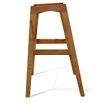 Барный стул со спинкой и подлокотниками на 4-х деревянных ножках Кремовый Велюр Ava Charm варинант исполнения - 6 | Loft Concept в Перми