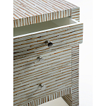 Тумбочка прикроватная Bogense Bone Inlay Bedside Beige варинант исполнения - 2 | Loft Concept в Перми