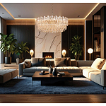 Круглая люстра с хрустальными подвесками на золотистом каркасе Gorgeous Crystal Light варинант исполнения - 12 | Loft Concept в Перми