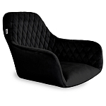 Стул с мягкой черной обивкой из велюра и подъемно-поворотным механизмом на колесиках Harper Black варинант исполнения - 2 | Loft Concept в Перми