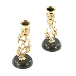 Подсвечники бронзовые на подставке из натурального камня нефрит Stone Candlestick варинант исполнения - 2 | Loft Concept в Перми
