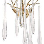 Бра с хрустальными подвесками в виде капель Droplet Crystal Gold Wall Lamp варинант исполнения - 2 | Loft Concept в Перми