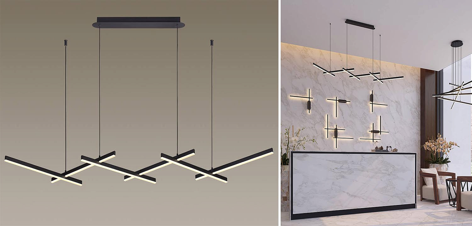 Люстра Rolf Black Lines Linear Chandelier Люстра Rolf Black Lines Linear Chandelier - Loft-Concept в Перми