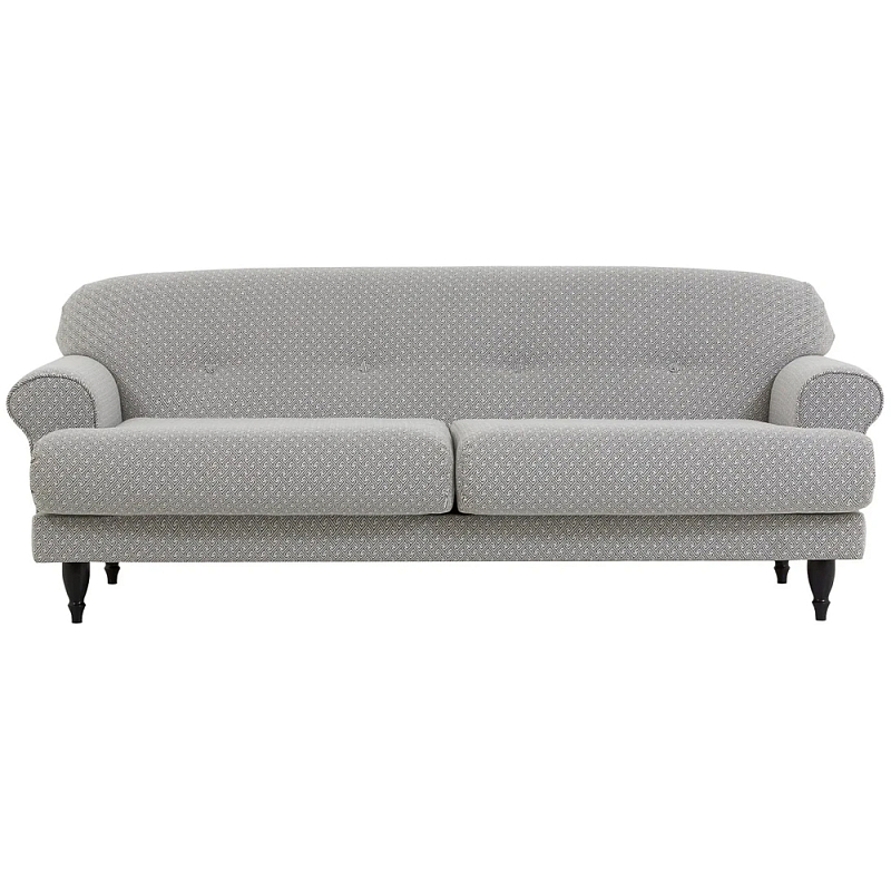 Трехместный диван Garner Grey Ornament Sofa Серый Белый в Перми | Loft Concept 