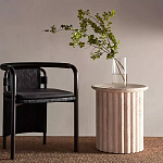 Дизайнерский журнальный стол круглый с фактурным основанием Kibul варинант исполнения - 1 | Loft Concept в Перми