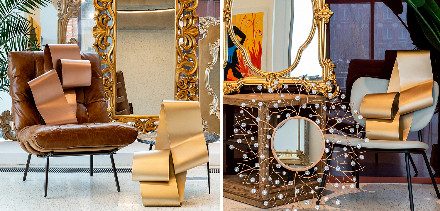 Аксессуар на стену Yvonne matte gold Аксессуар на стену Yvonne matte gold - Loft-Concept в Перми