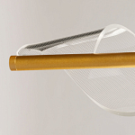 Люстра линейная золотистого цвета с двумя прозрачными волнистыми элементами Wave Line варинант исполнения - 10 | Loft Concept в Перми