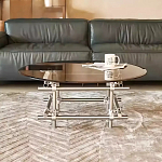 Дизайнерский журнальный стол с круглой столешницей на стальном основании Rivetyk варинант исполнения - 2 | Loft Concept в Перми