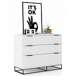 Комод белый с 3-мя ящиками Strict Lines  варинант исполнения - 2 | Loft Concept в Перми