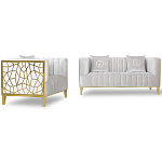 Кресло велюровое серое с фактурным каркасом золотистого цвета Best Traits варинант исполнения - 1 | Loft Concept в Перми