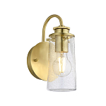 Бра цвета латунь с прозрачным цилиндрическим плафоном из пузырчатого стекла Kichler варинант исполнения - 1 | Loft Concept в Перми