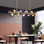 Люстра золотая с цветными плафонами и декором Colorful Ball Candy Crystal варинант исполнения - 1 | Loft Concept в Перми