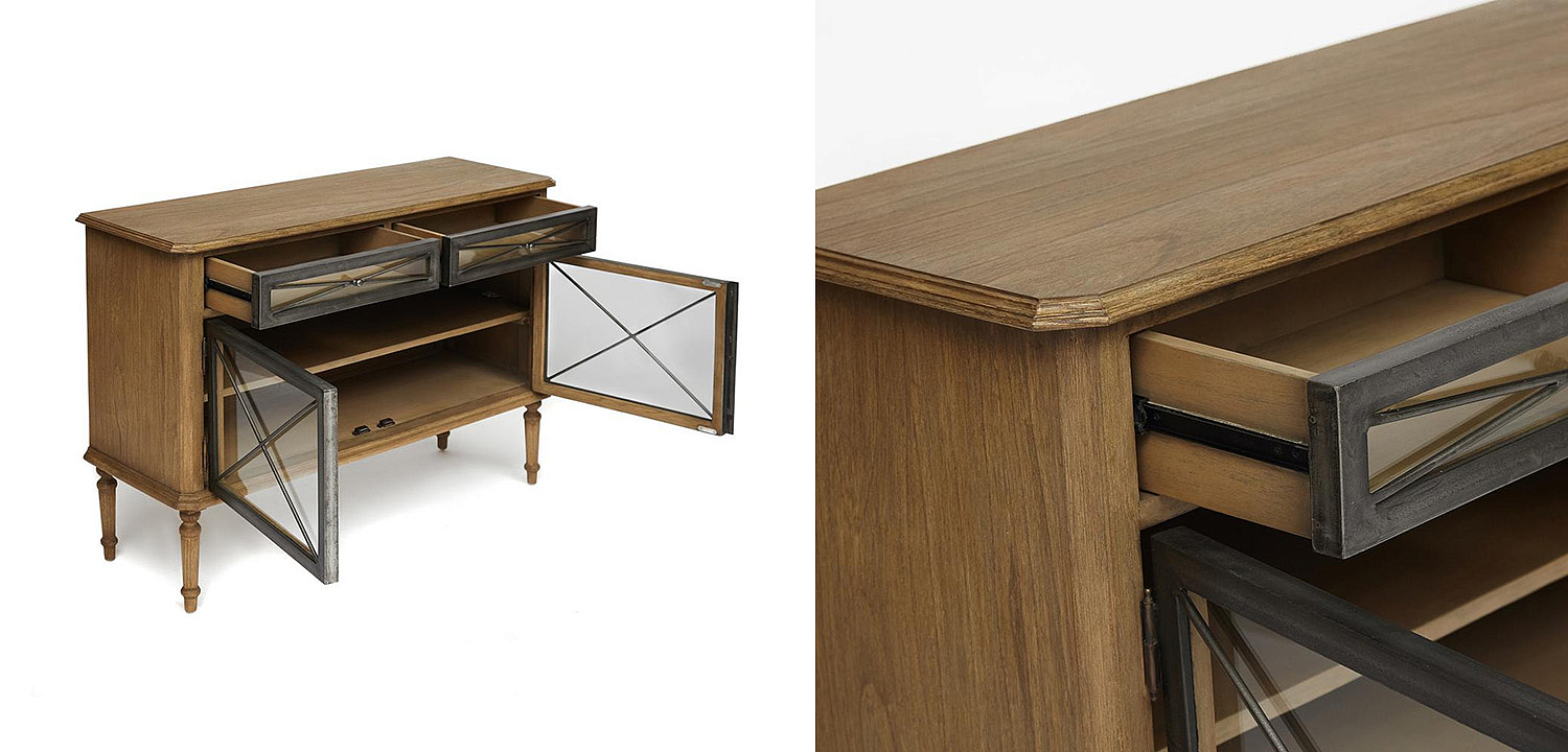 Комод в стиле Прованс со стеклянными дверцами Provence Jacob Chest of Drawers small Комод в стиле Прованс со стеклянными дверцами Provence Jacob Chest of Drawers small - Loft-Concept в Перми
