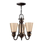 Люстра бронзового цвета с конусными плафонами из бежевого стекла Hinkley варинант исполнения - 6 | Loft Concept в Перми