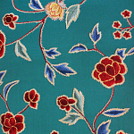 Обои с вышивкой ручной работы Flora Rio colourway on Liso Pine wool sateen варинант исполнения - 3 | Loft Concept в Перми