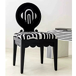 Дизайнерский стул с круглой деревянной спинкой Black and White Clover варинант исполнения - 5 | Loft Concept в Перми